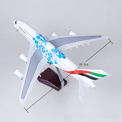 1:160 Emirates Expo A380 Airplane Model 18” Decoration & Gift (LED)