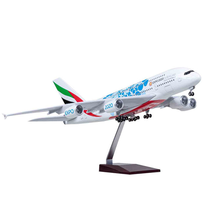 1:160 Emirates Expo A380 Airplane Model 18” Decoration & Gift (LED)